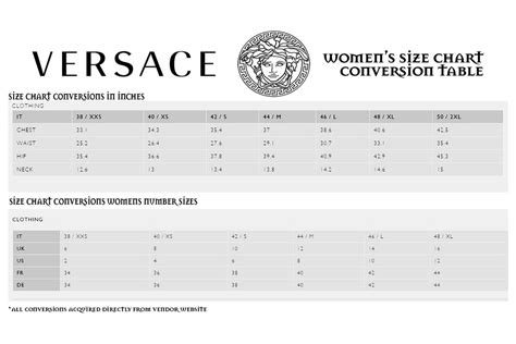 versace men's jacket size chart|versace size chart for women.